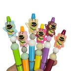 Silicone 3D Focal Beads Strawberry Bear Waving Paw 20pcs 2