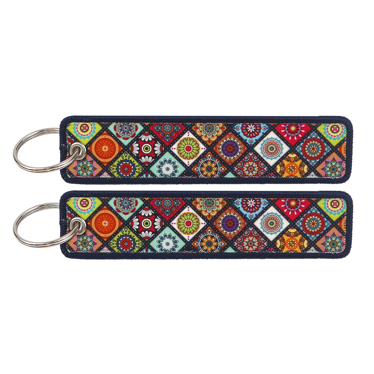 Double Sided Ukiyo Fabric Lanyard Keychain Japanese Motif 2pcs 19