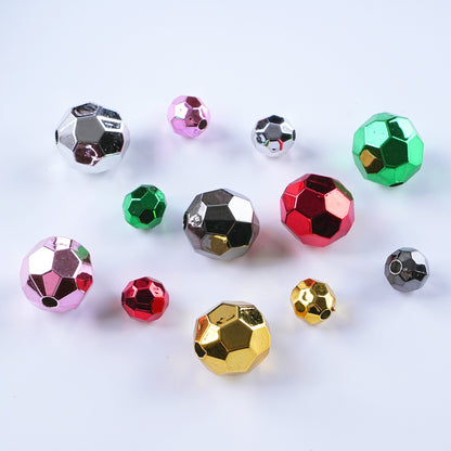 Plating Metal Faceted Acrylic Beads 10-16mm Earth Colors 100pcs 19