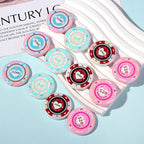 Chip Card Flat Acrylic Beads 32mm Colorful Printed 10pcs