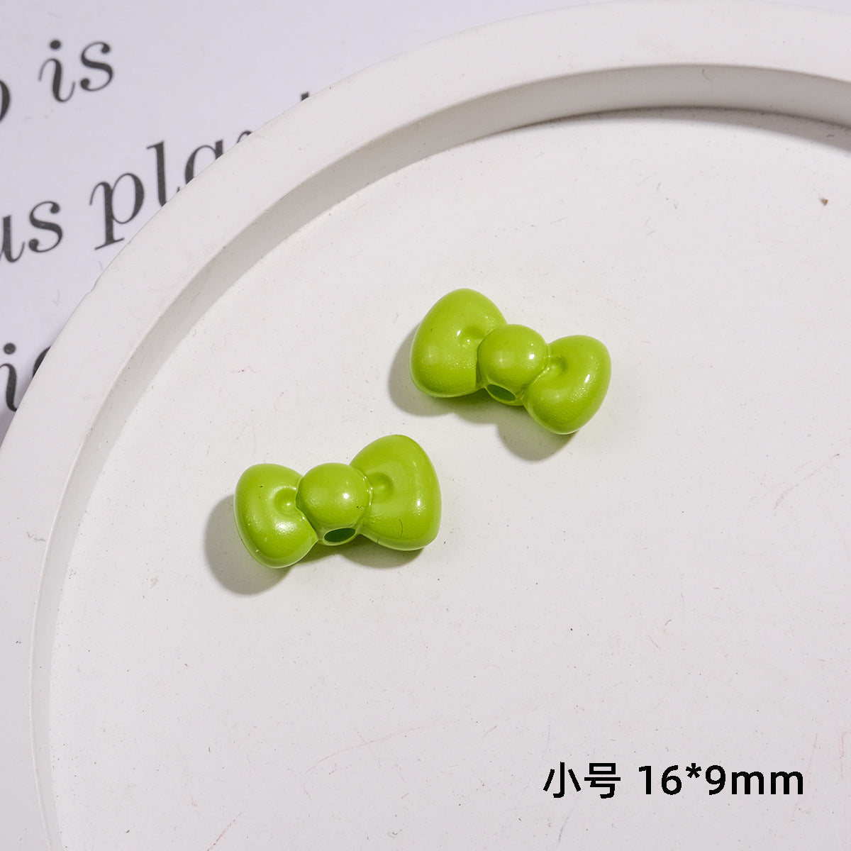 Painted Mini Bow Acrylic Beads 13mm Glossy Mixed Colors 50pcs 7