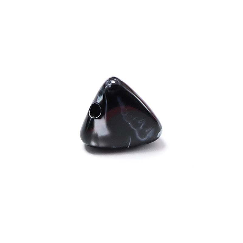 Imitation Turquoise Triangular Pyramid Acrylic Beads 13mm Glossy Marbled 100pcs 8