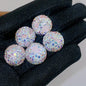 Natural Shell Embeded Rhinestone Bubblegum Ball Rhinestone Beads 16mm 10pcs 10