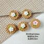 Disc Metal Beads 13mm Baking Painted Rabbit and Flower Alloy 10pcs 23