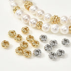 Brass Yarn Ball Metal Beads 7mm Twisted Design 10pcs 2