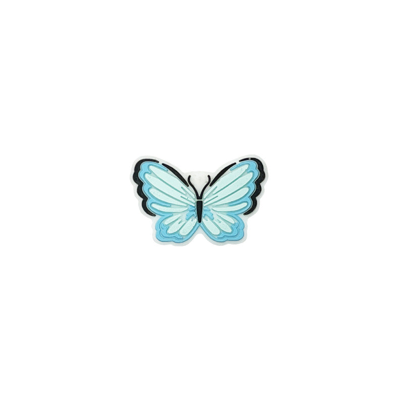 Silicone Focal Beads Butterfly Colorful Wing Patterns 20pcs 9