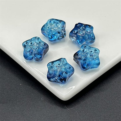 Meteor Crater Five-Pointed Star Glass Beads 14mm Transparent 100pcs 4