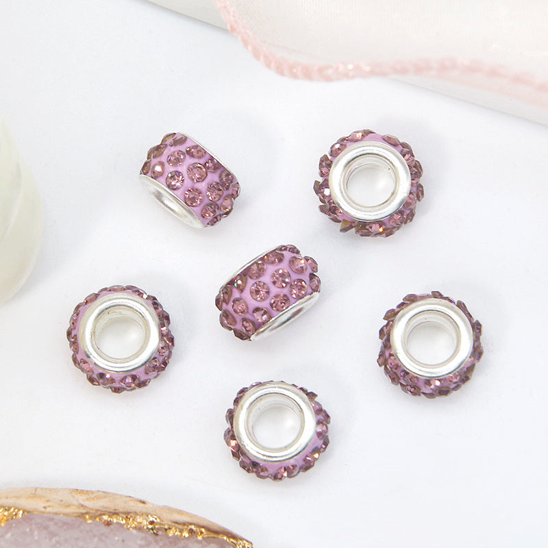 Rhinestone 3-Rows Spacer Beads 12mm Large Hole 50pcs 11
