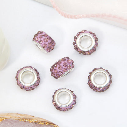 Rhinestone 3-Rows Spacer Beads 12mm Large Hole 50pcs 11