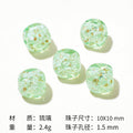 Lampwork Glass Beads Round 12mm Crackle Sugar Texture Foil 25pcs 4