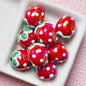 Plating Hand Painted Strawberry Acrylic Beads 17mm Colorful 5pcs 3