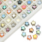 Plated Star Shaped Glass Beads 8mm Rainbow Electroplated 100pcs