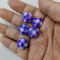 UV Plating Round Acrylic Beads 16mm Houndstooth Pattern 100pcs 3
