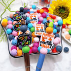 Silicone Focal Beads Halloween Pumpkin Car with Bow 20pcs 4