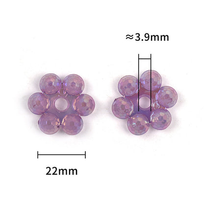 Acrylic Flower Spacer Beads 22mm Baking Painted Plum Blossom 200pcs 3
