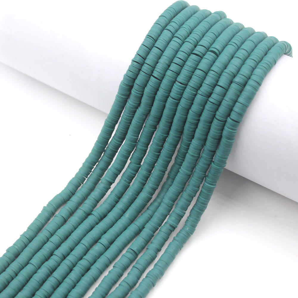 Flat Clay Beads 6mm Solid Color Polymer Spacer Beads 10strands 38