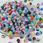 Crackle Glass Beads Round 10mm Transparent Mixed Colors 50pcs 6