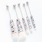 Beadable Makeup Brushes Halloween Christmas Themed Colorful Handles 5pcs 12
