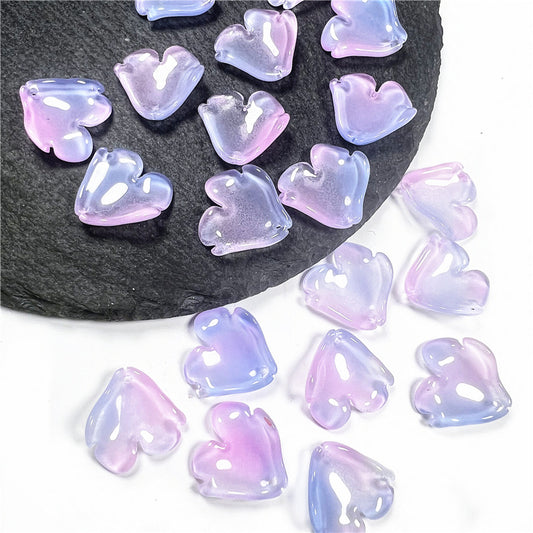Czech Glass Peony Glass Beads 19mm Translucent Crimson 50pcs 2