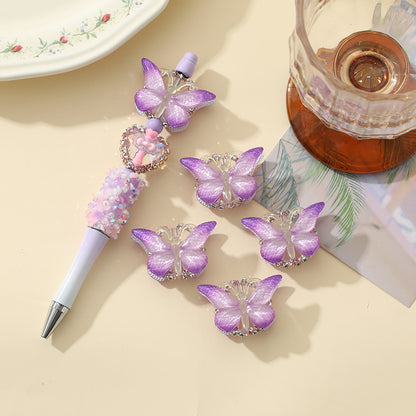 Lively Gradient Butterfly Acrylic Beads 30mm Pastel Ombre 10pcs 7