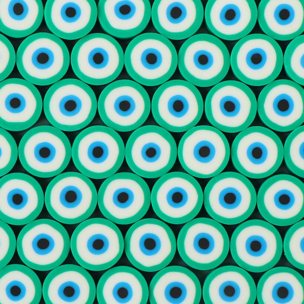 Flat Clay Beads 10mm Evil Eye Polymer Bright Mixed Colors 100pcs 10