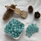 Crackle Glass Beads Round 8mm Textured Shimmer Mixed Colors 50pcs 19