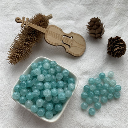 Crackle Glass Beads Round 8mm Textured Shimmer Mixed Colors 50pcs 19