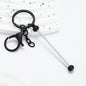 Beadable Keychain Metal Slender Shaft Polished Ball Lobster Clasp 11