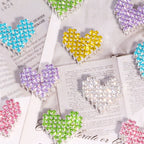 Double-Sided Heart Rhinestone Beads 19mm Full Color Alloy 6pcs 2