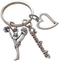Alloy Cheerleader Keychain Silver Tone Sporty Mid Kick Charm 7