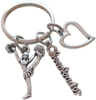 Alloy Cheerleader Keychain Silver Tone Sporty Mid Kick Charm 7