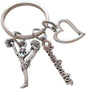 Alloy Cheerleader Keychain Silver Tone Sporty Mid Kick Charm 7