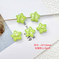 Star and Strawberry Heart Metal Beads Glossy Painted Colorful 10pcs 11