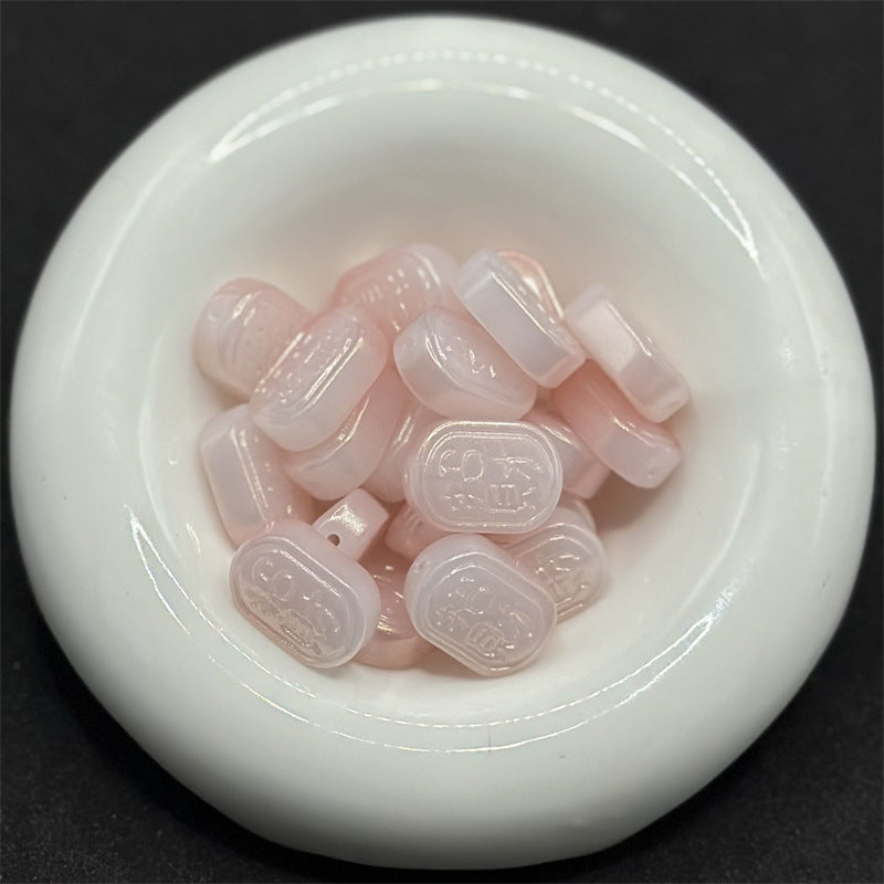 Imitation Jade Czech Glass Beads 13x18mm Pastel Colors 100pcs 6