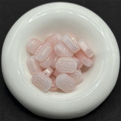 Imitation Jade Czech Glass Beads 13x18mm Pastel Colors 100pcs 6