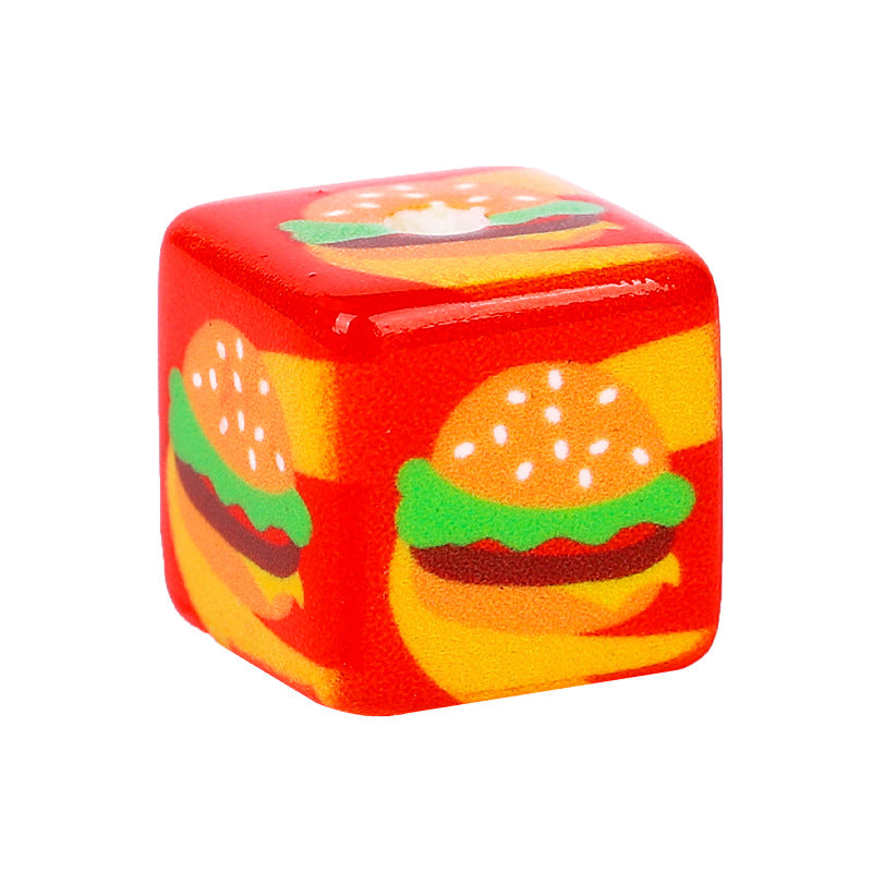 Cartoon Acrylic Square Beads 15mm Fast Food Design 10pcs 2