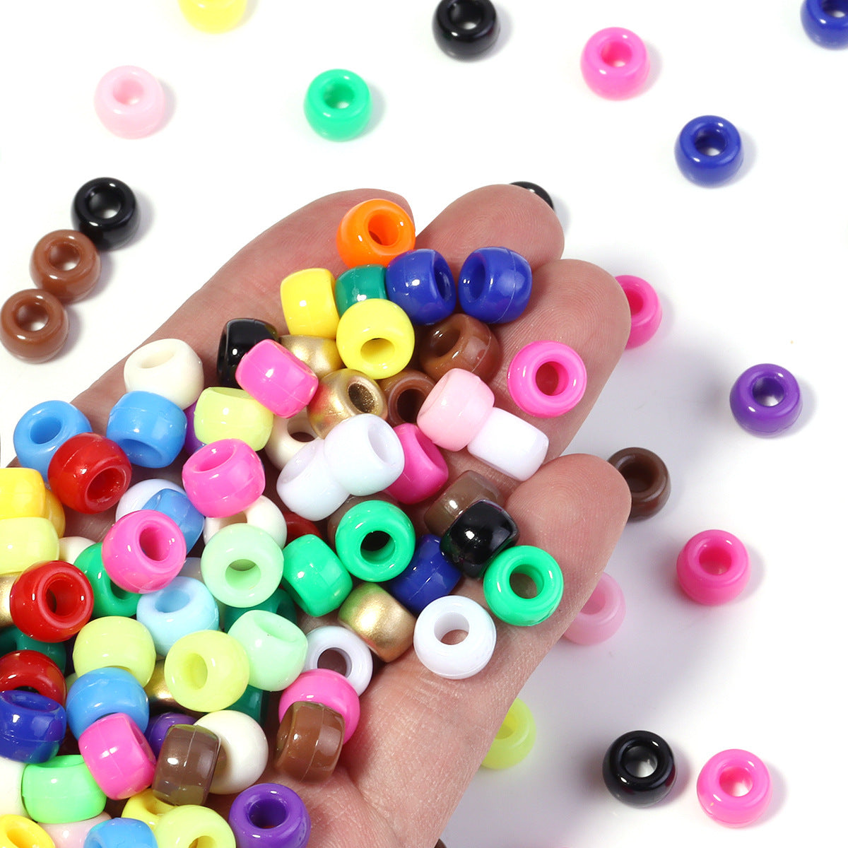 Festival Theme Pony Beads 9mm Acrylic Assorted Colors 200pcs 2