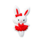 Silicone Focal Beads Rabbit Wearing Pink Bow 10pcs 3