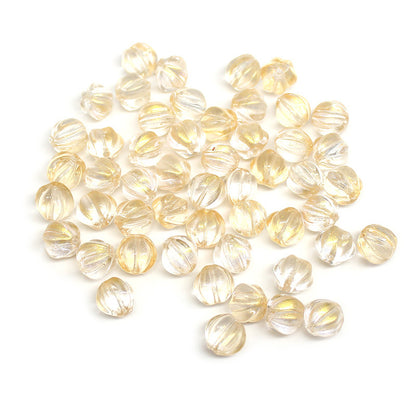 Czech Glass Beads Pumpkin 8mm Pastel Glow Grooved 100pcs 18