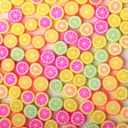 Flat Clay Beads 10mm Colorful Grapefruit Polymer 100pcs