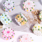 Flower Barrel Clay Beads 24mm Pastel Daisy 5pcs 4