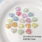 Faceted Glitter Heart Acrylic Beads 14mm Colorful Mixed 30pcs 14