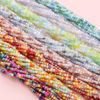 Colorful Faceted Square Seed Glass Beads 2mm 360pcs