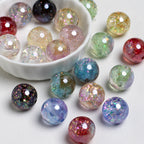 Shimmer Glitter Filled Resin Beads 16mm Round Mixed Colors 10pcs 3