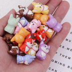 Painted 3D Corgi Acrylic Beads 16x23mm Colorful Mixed 10pcs 2