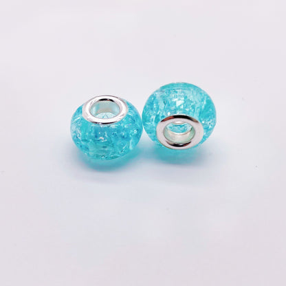 Acrylic Spacer Beads 14mm Crackle Large Hole 50pcs 9