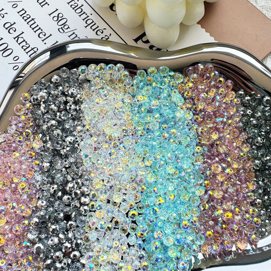 Electroplated Flat Seed Glass Beads 4mm Vintage Colors 50pcs 2