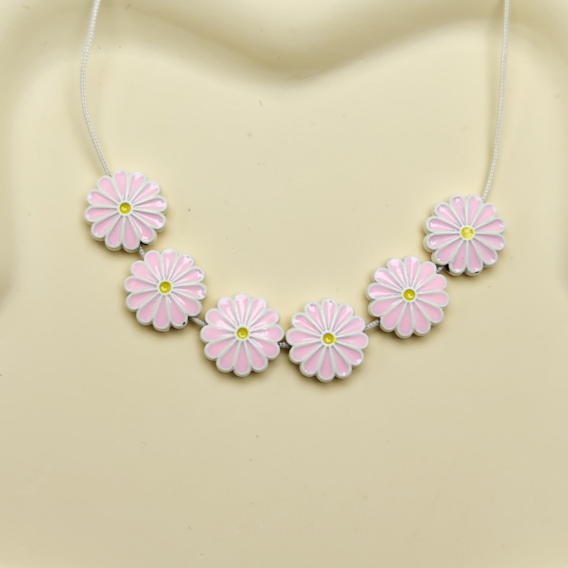 Daisy Metal Beads 13mm Baking Painted Zinc Alloy 20pcs 2