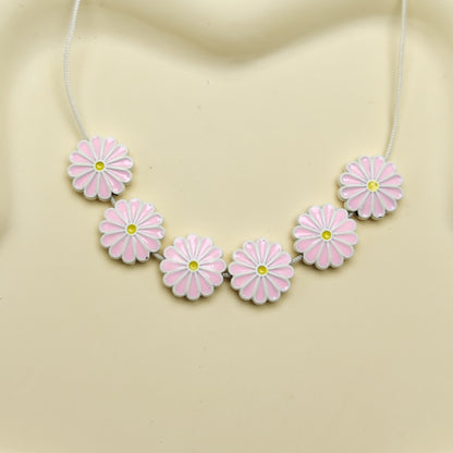 Daisy Metal Beads 13mm Baking Painted Zinc Alloy 20pcs 2