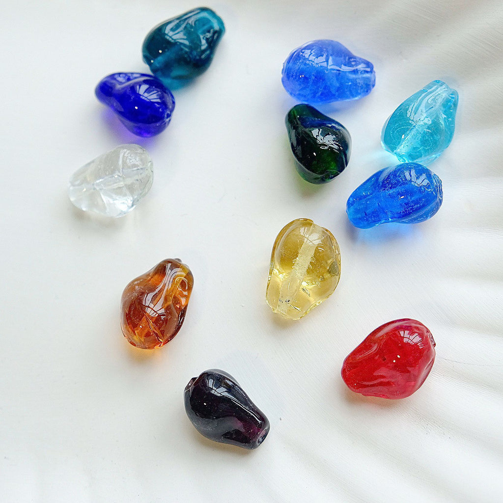 Irregular Glitter Lampwork Glass Beads 15x22mm Vibrant Mixed Colors 50pcs